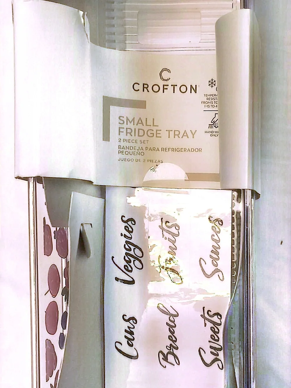 Crofton Fruit Pattern Refrigerator 2 Trays in Red, Blue, Green